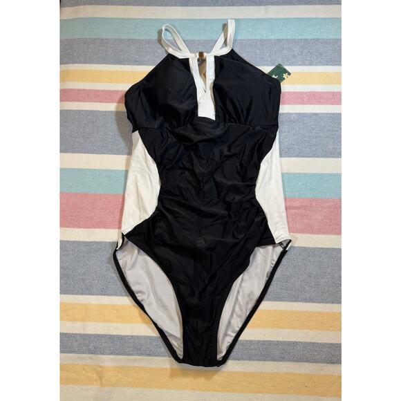 Chic BMJL Black & White One-Piece Bathing Suit - NWT Size Large - Picture 1 of 6